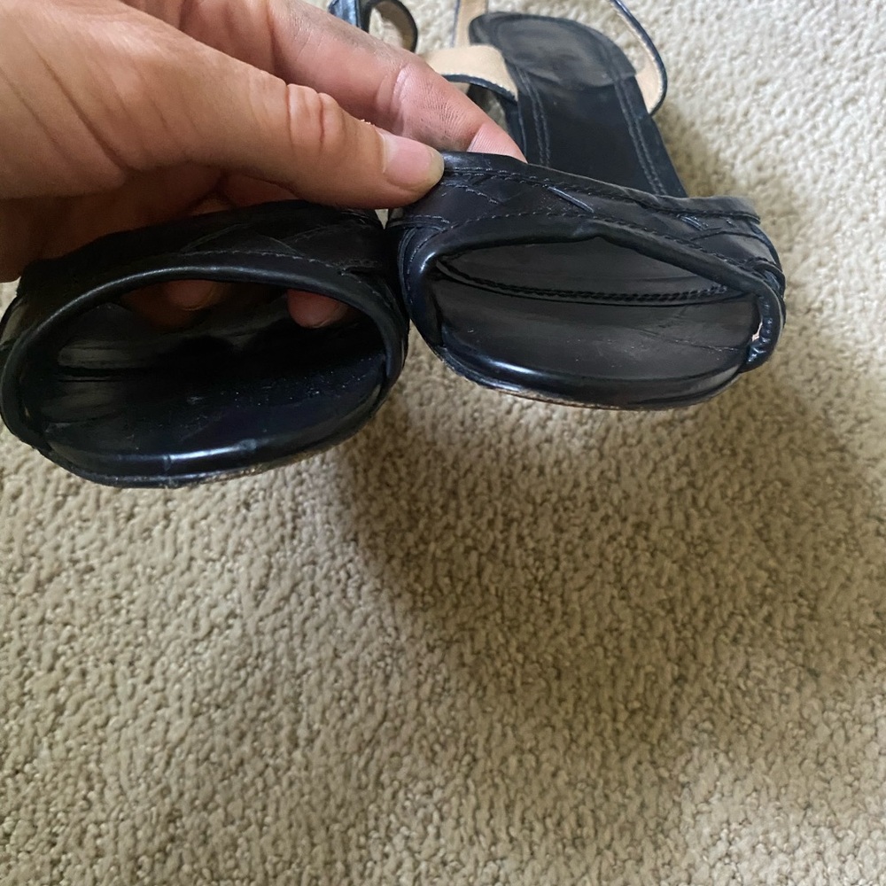 Loewe wrap ankle woven kitten heels black leather - Picture 4 of 7
